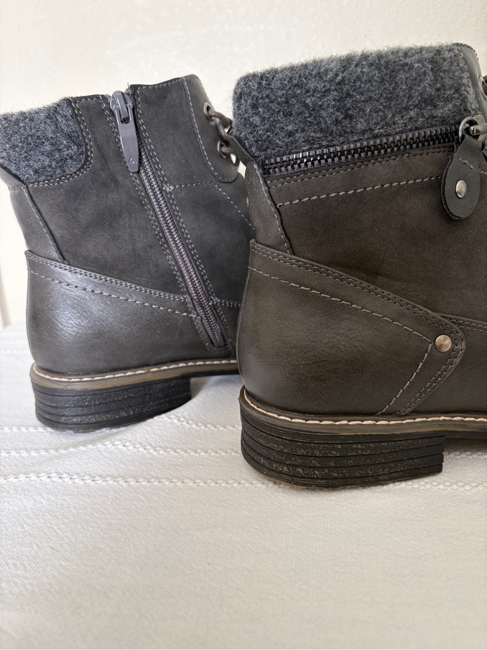 Patrizia by Spring Step Orsenise Grey Lace-Up Combat Boots Size 40 / US 9 - Picture 4 of 13